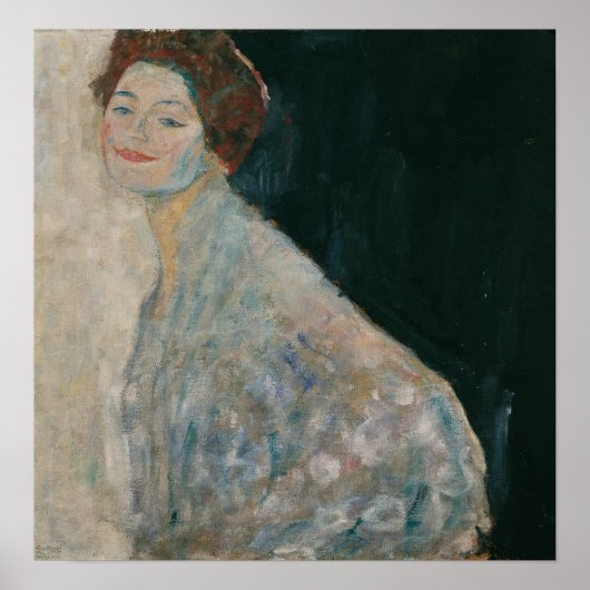 Klimt - Dame in Weiß Poster (Vorne)