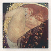 Klimt Danae Gold Art Glasuntersetzer (Vorderseite)