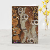 Klimt, der Baum des Lebens, Owl Parodie Karte (Gelbe Blume)