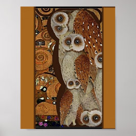 Klimt, der Baum des Lebens, Owl Parodie Poster