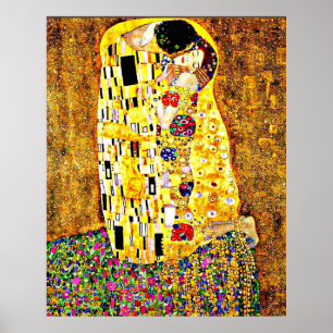 Klimt - Der Kuss (ganze Länge) Kunst Poster