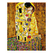 Klimt - Der Kuss (ganze Länge) Kunst Poster (Vorderseite)