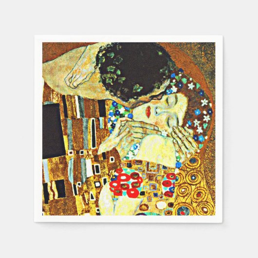 Klimt - Der Kuss, geschlossen Serviette (Vorderseite)