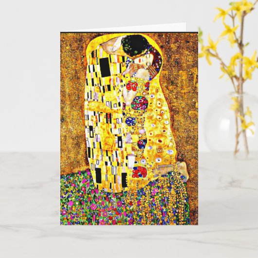 Klimt - Der Kuss Karte (Gelbe Blume)