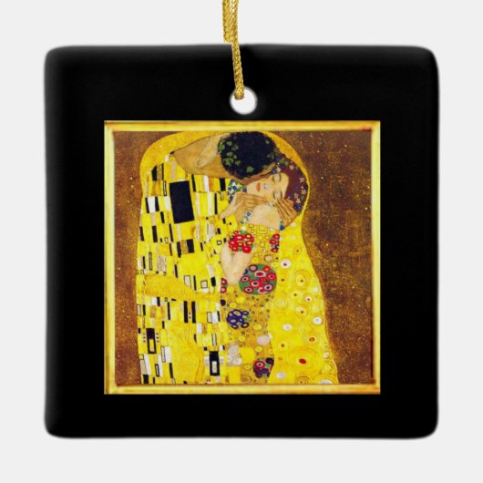 Klimt Der Kuss Keramikornament (Vorderseite)