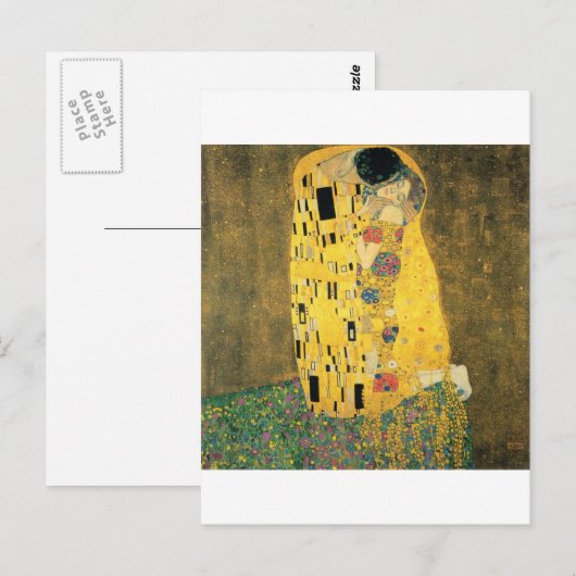 Klimt - Der Kuss Postkarte (Vorne/Hinten)