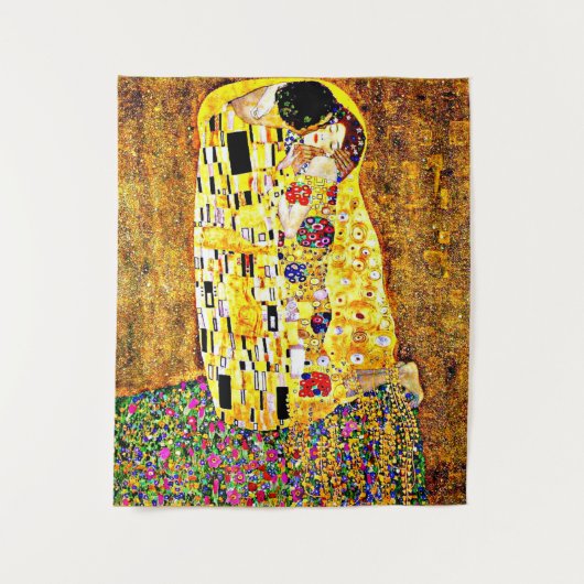 Klimt - Der Kuss Wandteppich (Vorderseite)