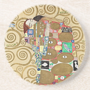 Klimt Erfüllung Art Nouveau Getränkeuntersetzer
