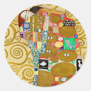 Klimt Erfüllung Mosaik: Vintage Stoclet-Fries Runder Aufkleber