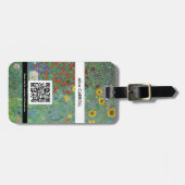 Klimt - Garten mit Sonnenblumen - QR-Code Gepäckanhänger (Vorderseite horizontal)