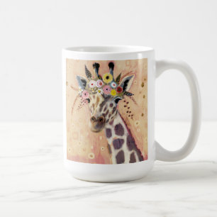 Klimt Giraffe   geschmückt in den Blumen Kaffeetasse