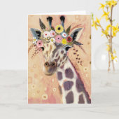 Klimt Giraffe | geschmückt in den Blumen Karte (Gelbe Blume)