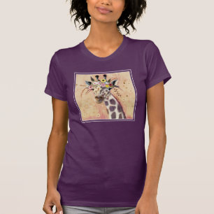 Klimt Giraffe   geschmückt in den Blumen T-Shirt