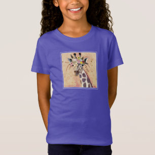 Klimt Giraffe geschmückt in den Blumen T-Shirt