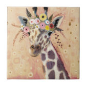 Klimt Giraffe | In Blume verziert Fliese (Vorderseite)