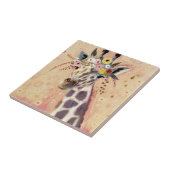 Klimt Giraffe | In Blume verziert Fliese (Seite)