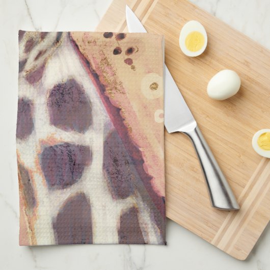 Klimt Giraffe | In Blume verziert Geschirrtuch (Viertel Falte)