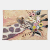 Klimt Giraffe | In Blume verziert Geschirrtuch (Horizontal)