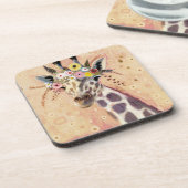 Klimt Giraffe | In Blume verziert Getränkeuntersetzer (Linke Seite)