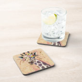 Klimt Giraffe | In Blume verziert Getränkeuntersetzer (Rechte Seite)