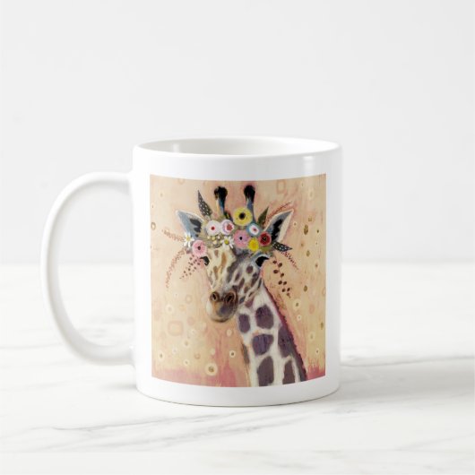 Klimt Giraffe | In Blume verziert Kaffeetasse (Links)
