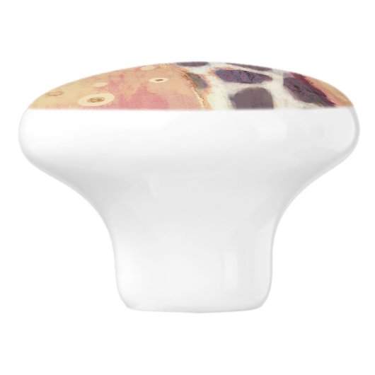 Klimt Giraffe | In Blume verziert Keramikknauf (Seitenansicht)