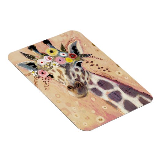 Klimt Giraffe | In Blume verziert Magnet (Rechte Seite)