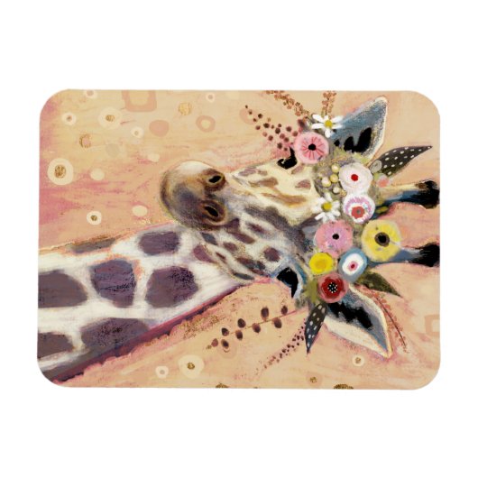 Klimt Giraffe | In Blume verziert Magnet (Horizontal)