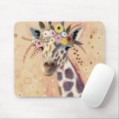 Klimt Giraffe | In Blume verziert Mousepad (Mit Mouse)