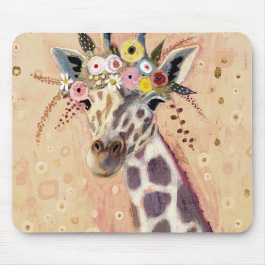 Klimt Giraffe | In Blume verziert Mousepad (Vorne)