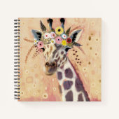 Klimt Giraffe | In Blume verziert Notizblock (Vorderseite)