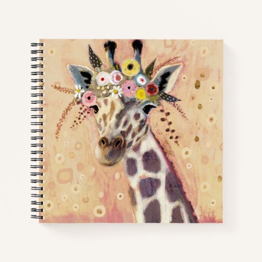 Klimt Giraffe | In Blume verziert Notizblock (Vorderseite)