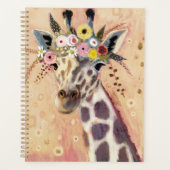 Klimt Giraffe | In Blume verziert Planer (Vorderseite)