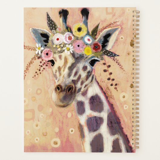 Klimt Giraffe | In Blume verziert Planer (Rückseite)