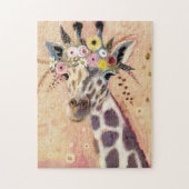 Klimt Giraffe | In Blume verziert Puzzle (Vertikal)