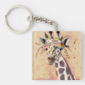 Klimt Giraffe | In Blume verziert Schlüsselanhänger (Vorderseite)