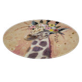 Klimt Giraffe | In Blume verziert Schneidebrett (Ecke)