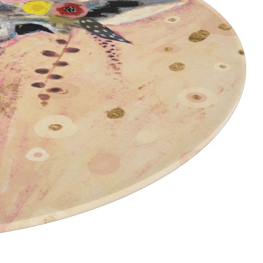 Klimt Giraffe | In Blume verziert Schneidebrett (Ecke)