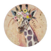 Klimt Giraffe | In Blume verziert Schneidebrett (Vorderseite)