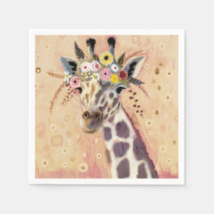 Klimt Giraffe   In Blume verziert Serviette