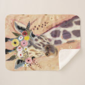 Klimt Giraffe | In Blume verziert Sherpadecke (Vorderseite (Horizontal))