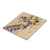 Klimt Giraffe | Krone der Blume Fliese (Seite)