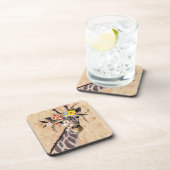 Klimt Giraffe | Krone der Blume Getränkeuntersetzer (Rechte Seite)