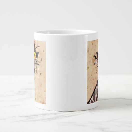 Klimt Giraffe | Krone der Blume Jumbo-Tasse (Vorderseite)