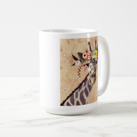 Klimt Giraffe | Krone der Blume Kaffeetasse (VorderseiteRechts)