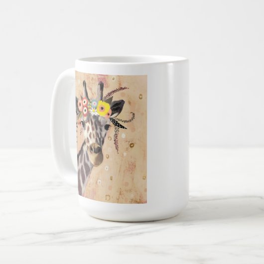 Klimt Giraffe | Krone der Blume Kaffeetasse (Vorderseite Links)