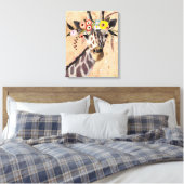 Klimt Giraffe | Krone der Blume Leinwanddruck (Insitu (Schlafzimmer))