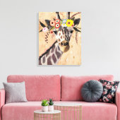 Klimt Giraffe | Krone der Blume Leinwanddruck (Insitu (Wohnzimmer))