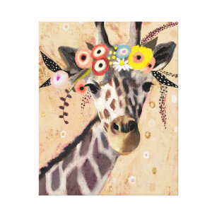 Klimt Giraffe   Krone der Blume Leinwanddruck
