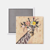 Klimt Giraffe | Krone der Blume Magnet (Vorderseite/Rückseite)